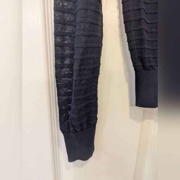 COS women's navy Ribbed knit sheer lightweight Sweater crew pullover lagenlook S - Picture 3 of 7